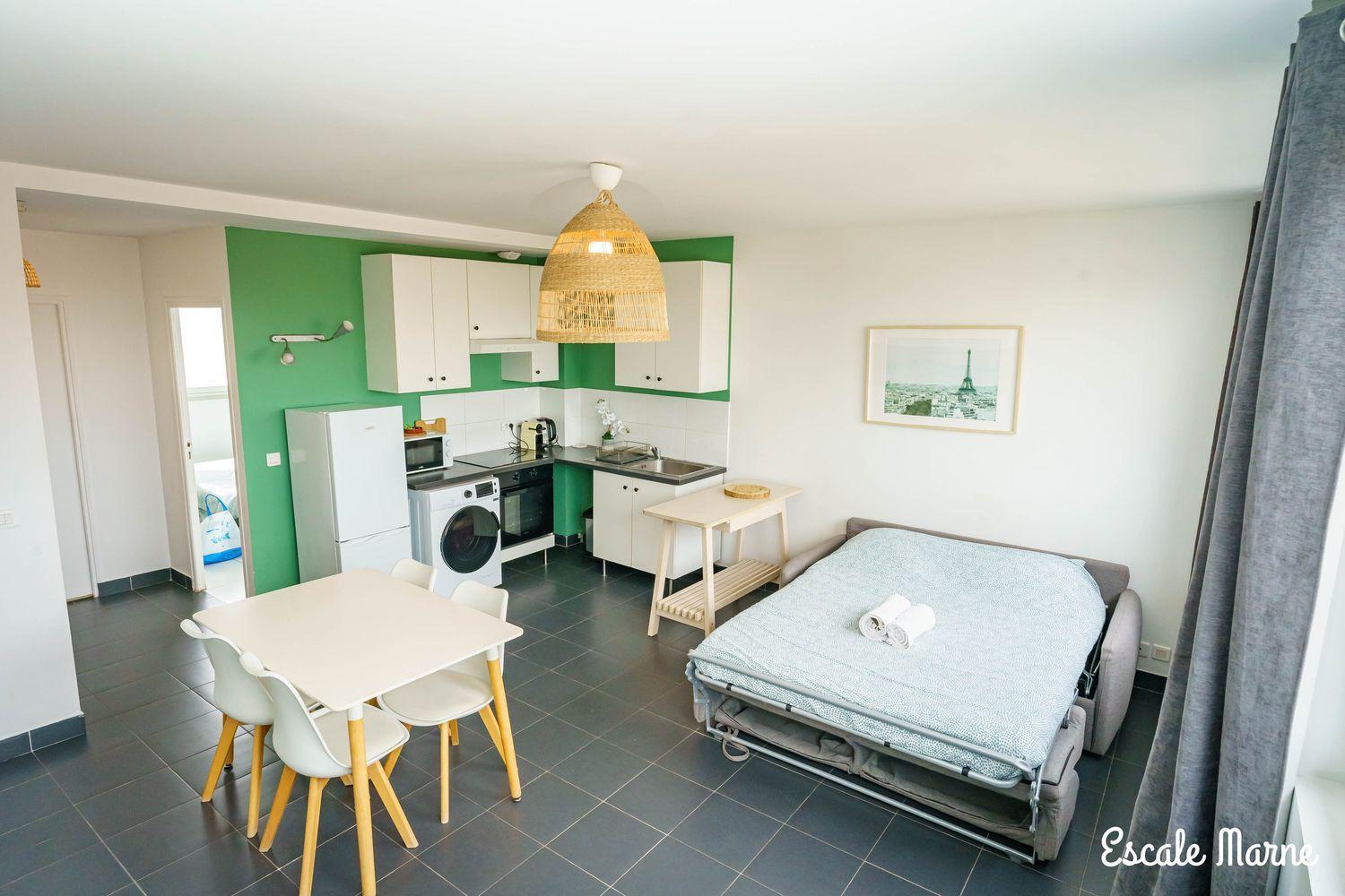 Escale-Marne Fr - 201 - Free Parking - Free Luggage Storage - All Equipped - Linen Included - Washing Machine - Luxury Emma Mattress 160X200 - 10Mn Walk Metro 8 - Rer A - Panoramic View - From 1 To 6 Guests Maisons-Alfort Buitenkant foto